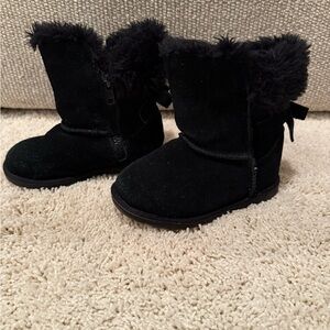 Stylish Seven Black Kids Fur Boots